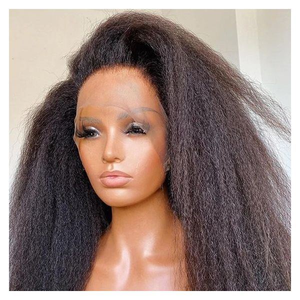 Premier Invisible Transparent Full Lace Wig 100% Cuticles Aligned Virgin Hair Kinky Straight Hd Front Lace Wig For Women