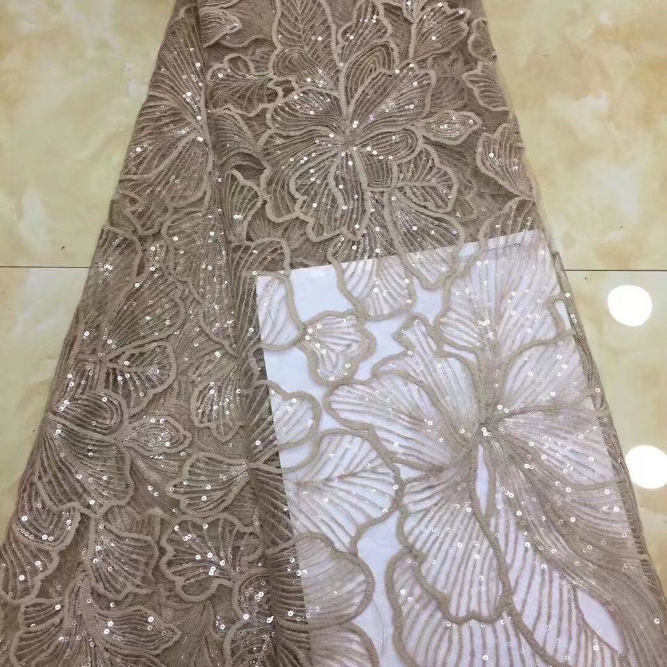 Hot Sale Sequin Embroidery Lace Fabric for Wedding Bridal Dress