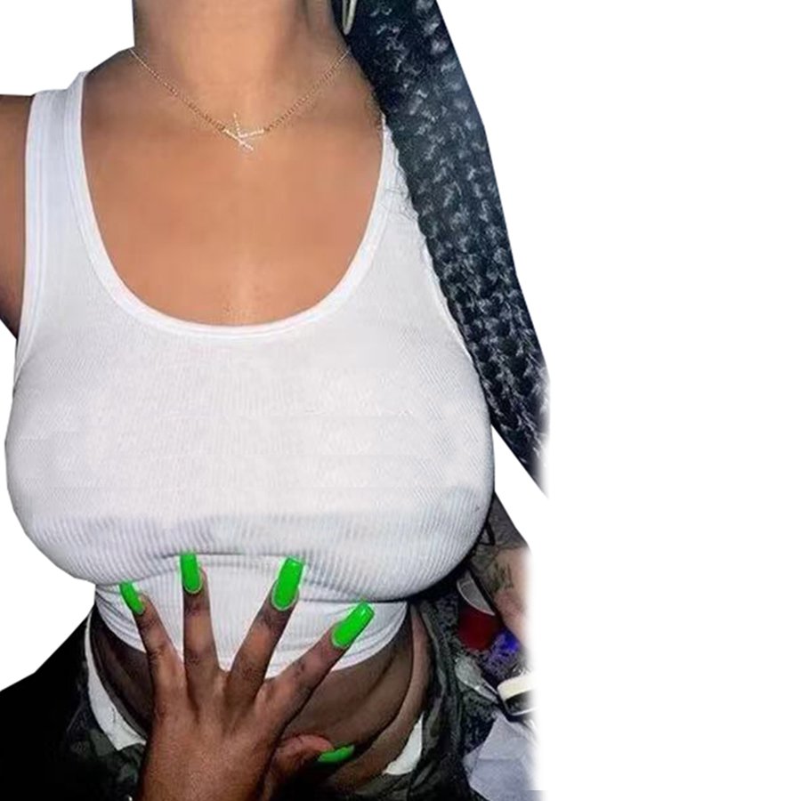 Y2K Lady Casual Sleeveless Ribbed Tshirt Plain Crop Top Custom t Shirt Blank Baby Tee For Women Tank top
