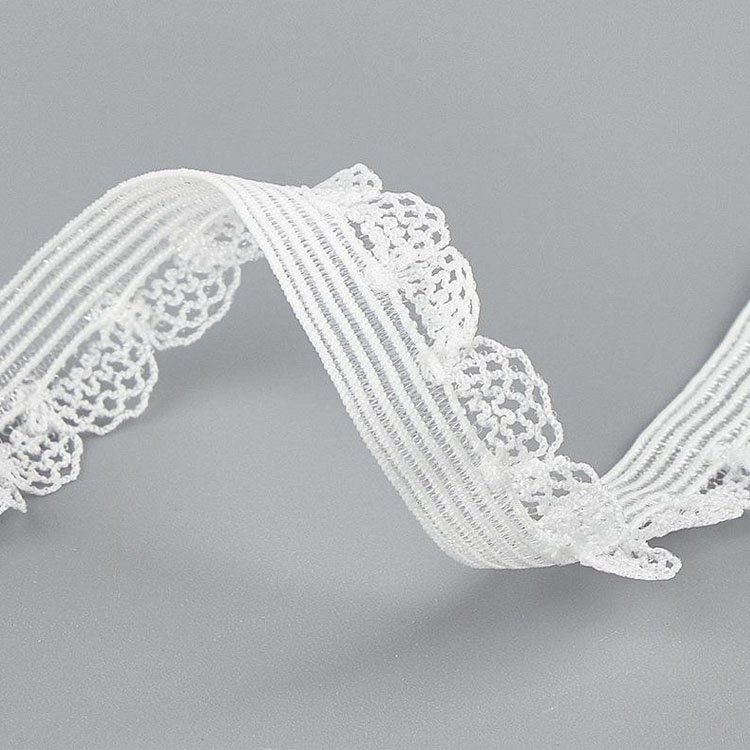 Underwear picot lace trim elastic webbing band picot scallop webbing tape trim belt for underwear garment