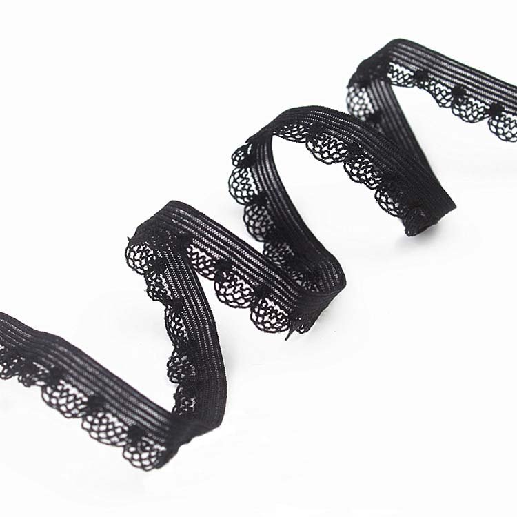 Underwear picot lace trim elastic webbing band picot scallop webbing tape trim belt for underwear garment