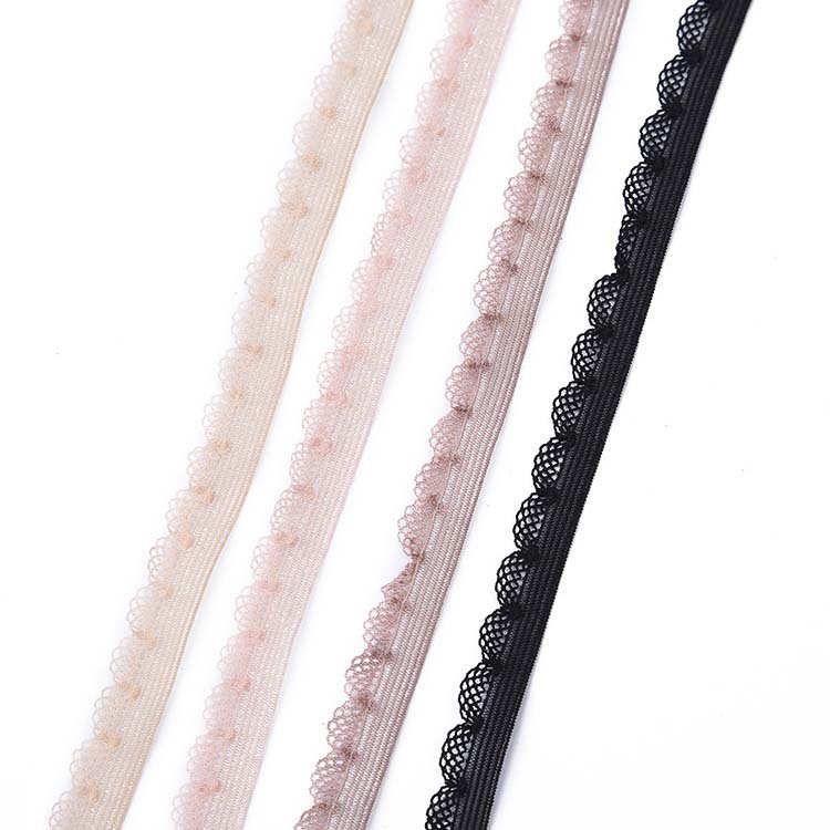Underwear picot lace trim elastic webbing band picot scallop webbing tape trim belt for underwear garment