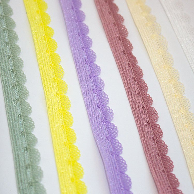 Underwear picot lace trim elastic webbing band picot scallop webbing tape trim belt for underwear garment