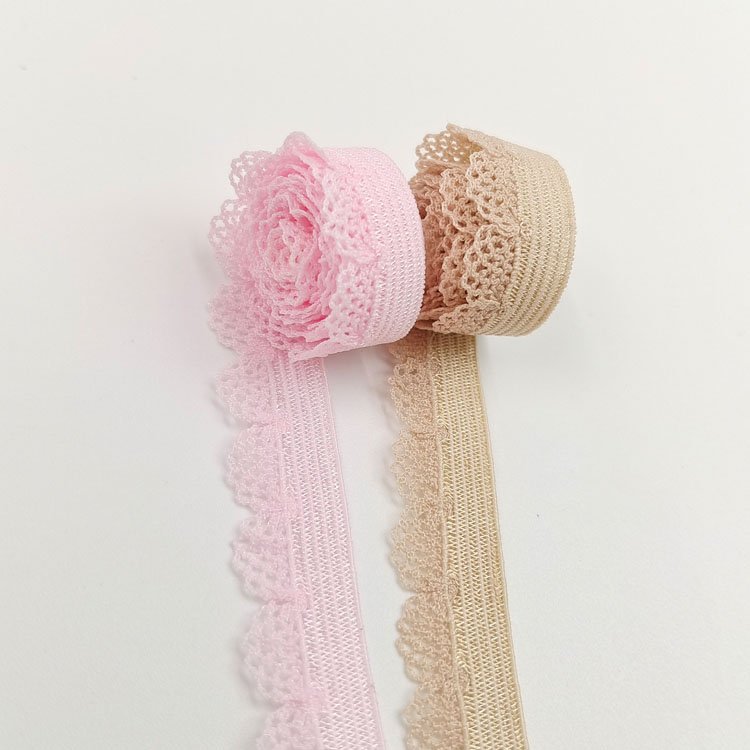 Underwear picot lace trim elastic webbing band picot scallop webbing tape trim belt for underwear garment