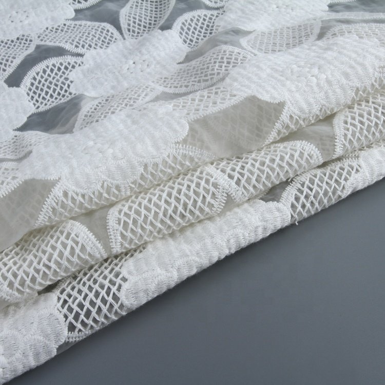 HA-11551E Lace Organza Material Fabric Indian with Embroidery Embroidered Fashion Allover Embroidery Organza Pure Color