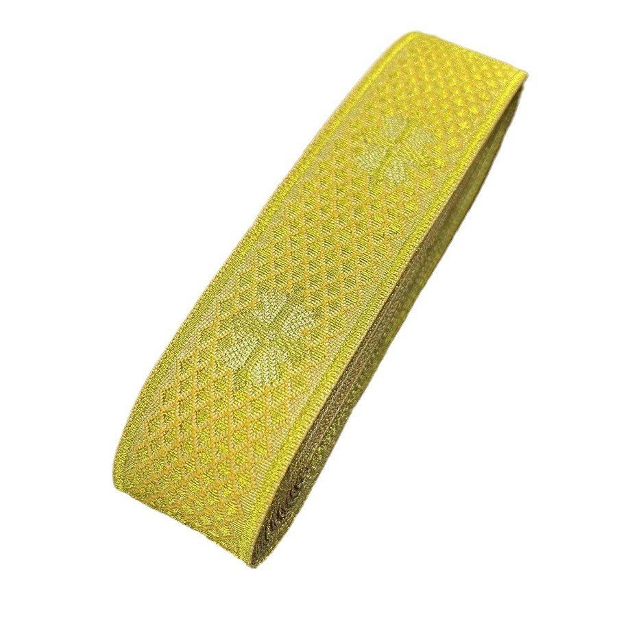 Ethnic Style Lace Jacquard Webbing Woven Gold wire cross pattern For Garment Accessories Width 3.3 cm ST-2039