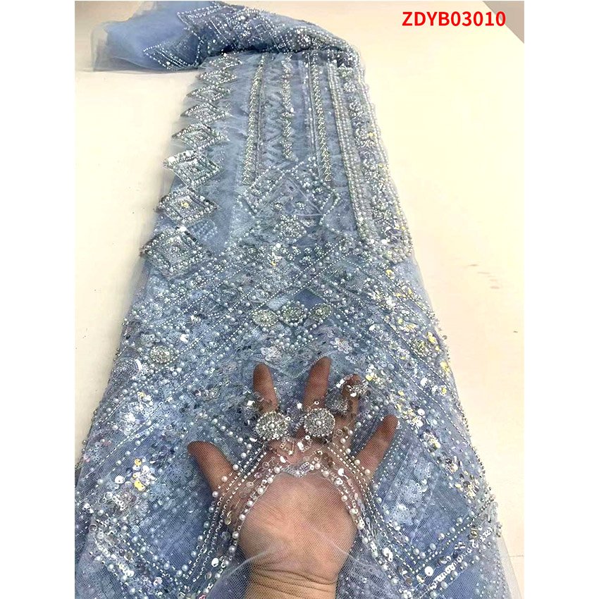 Guipure Lace Fabric Clothing Dress Embroidery Lace France Double Mesh Sequin Tulle Woven Weft French Lace Embroidered