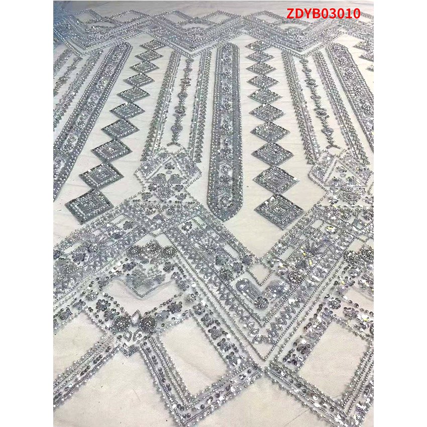 Guipure Lace Fabric Clothing Dress Embroidery Lace France Double Mesh Sequin Tulle Woven Weft French Lace Embroidered