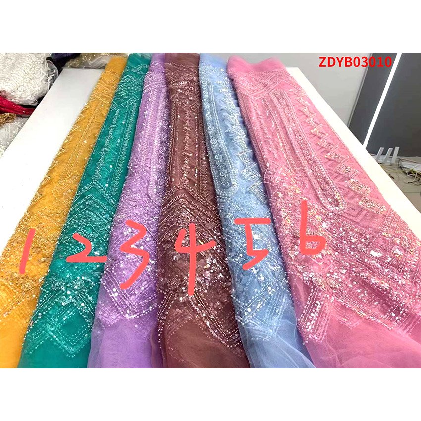 Guipure Lace Fabric Clothing Dress Embroidery Lace France Double Mesh Sequin Tulle Woven Weft French Lace Embroidered
