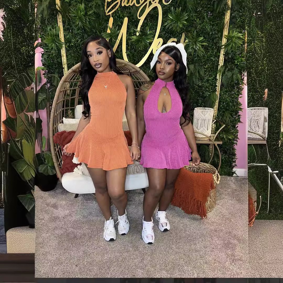 New Arrival Woman Clothes Ribbed Women Mini Dress Bodycon Solid Sleeveless Sexy Dress Summer Popular Streetwear Girls Dresses
