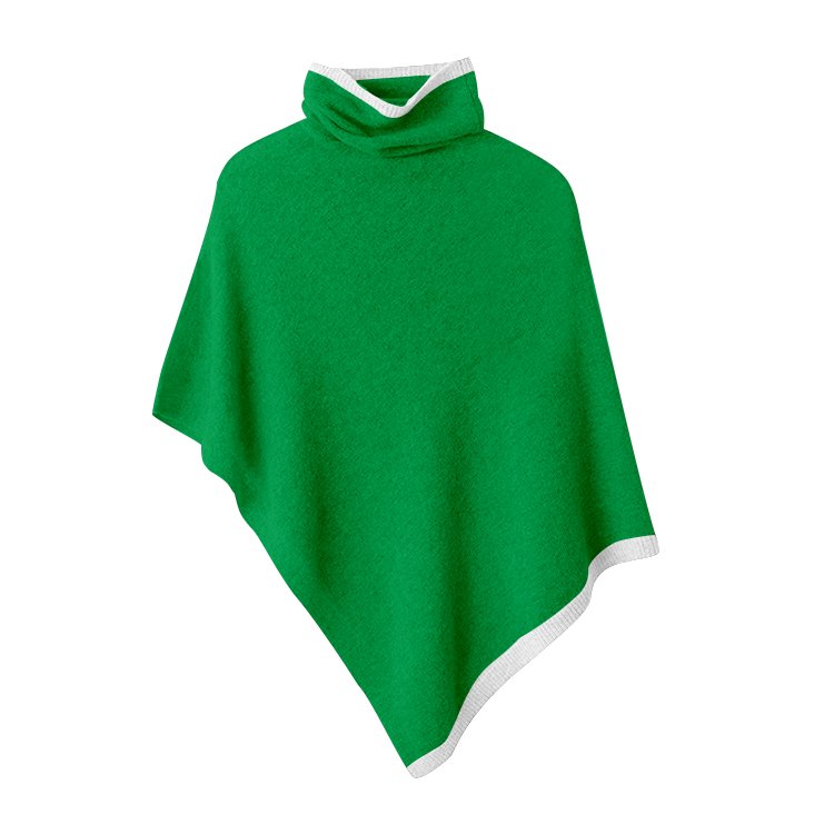 2024 New Arrival Women's Spring Knit Rib Turtleneck Poncho Sweater Sorority Clothing with Digital Printing Logo