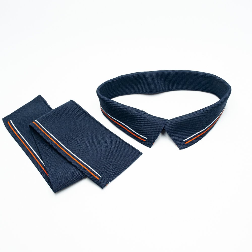 Custom Eco-friendly 98% cotton 2% spandex Stripe rib knit collar, neckline knit rib