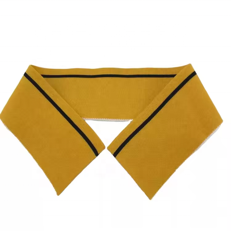 Custom Eco-friendly 95% cotton 5% spandex anti-shrinkage Snap Collar stripe knit rib collar