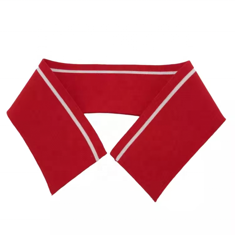 Custom Eco-friendly 95% cotton 5% spandex anti-shrinkage Snap Collar stripe knit rib collar