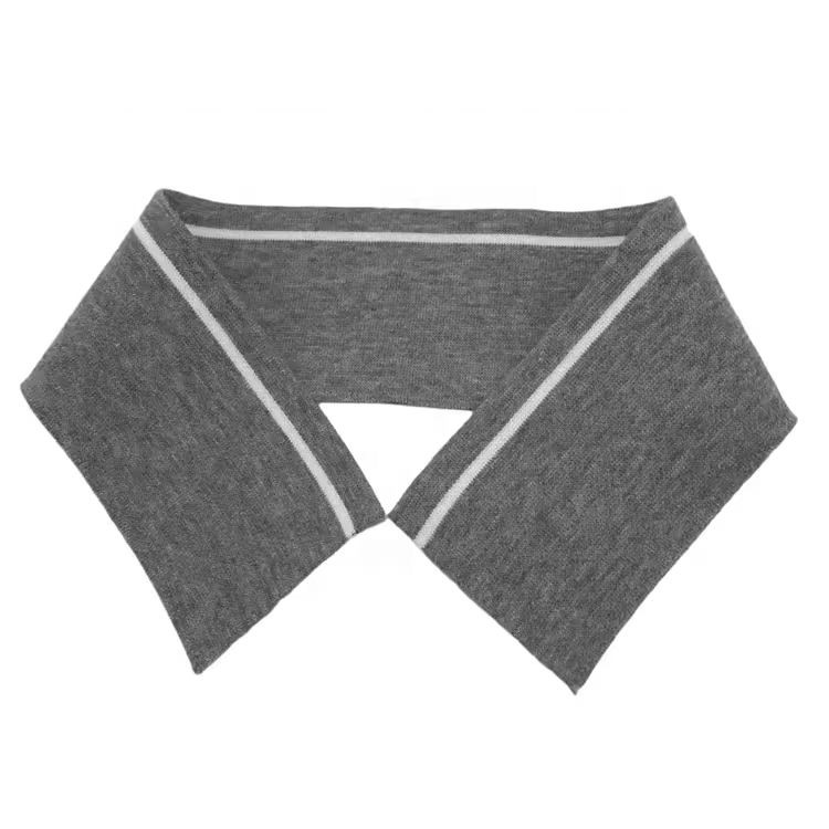Custom Eco-friendly 95% cotton 5% spandex anti-shrinkage Snap Collar stripe knit rib collar