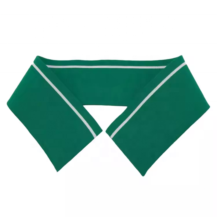 Custom Eco-friendly 95% cotton 5% spandex anti-shrinkage Snap Collar stripe knit rib collar