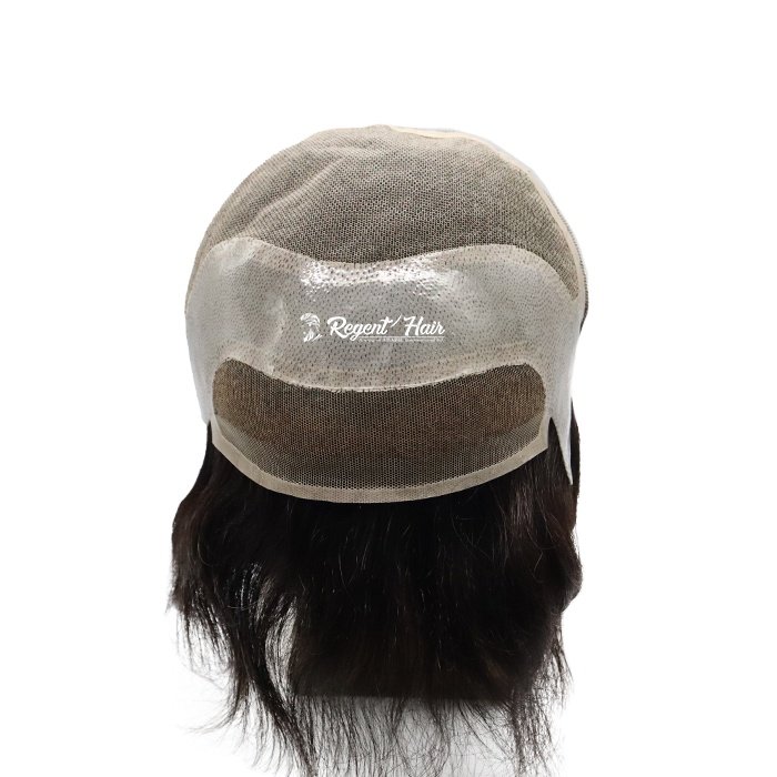 Pure Black Natural 100% Human Hair Toupee For Men Extra Light Density Thin Skin Swiss Lace Mono Hairpiece Toupee