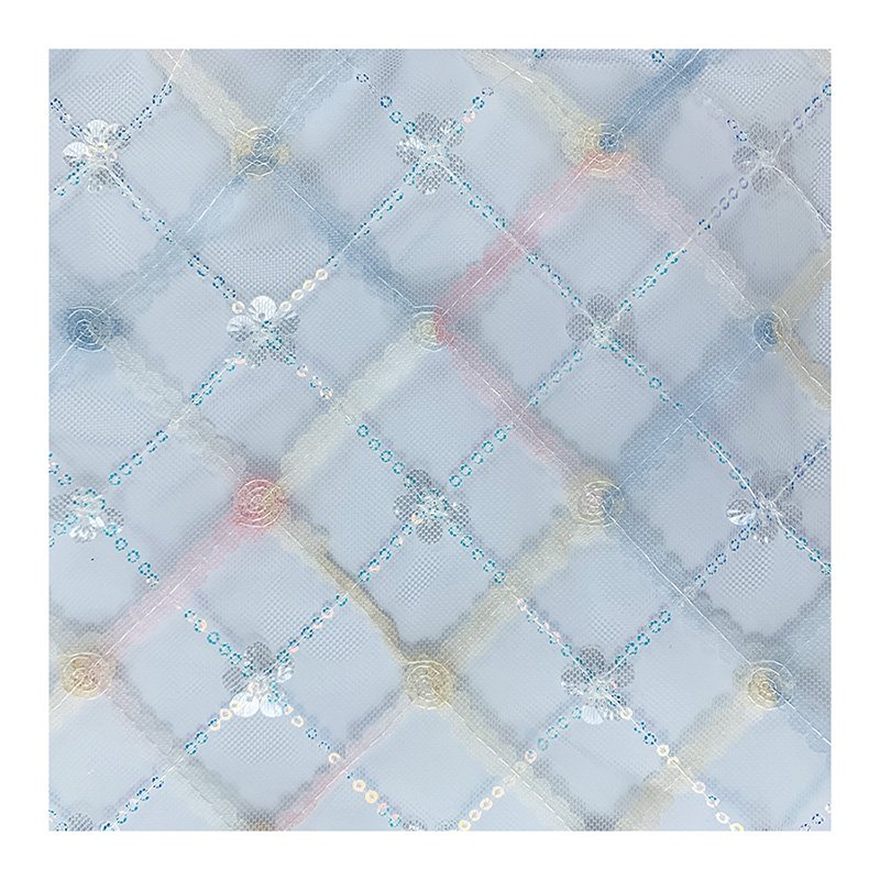 Factory cheap price Factory made machine beads embroidery beaded Grid embroidery 100% polyester embroidery for dress