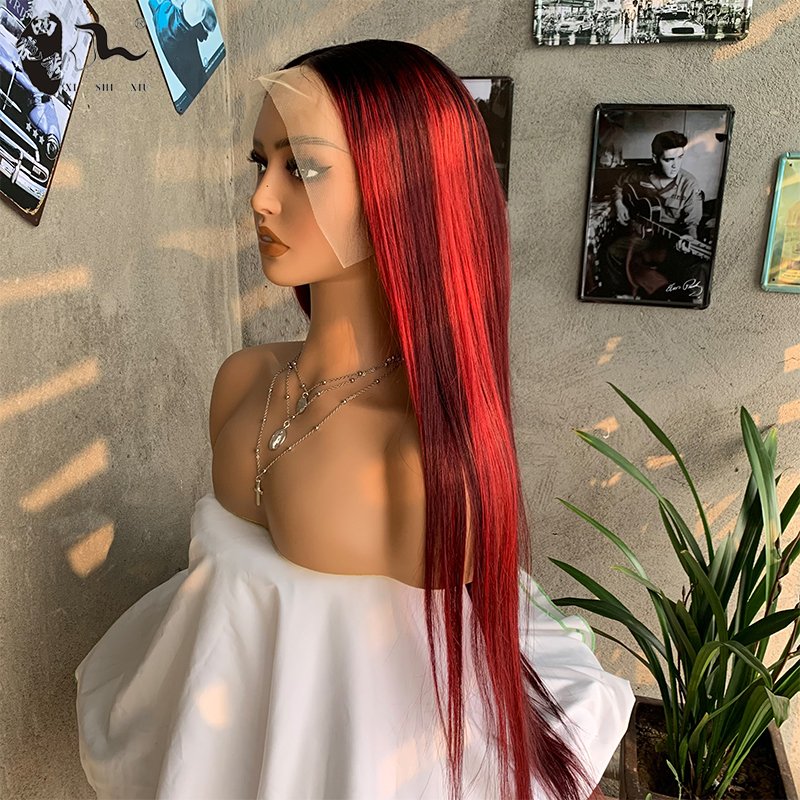 Top Quality Human Hair Remy Peruvian Unprocessed Virgin Brazilian Hair Water Wave Deep Curly 99J Burgundy 13x4 Lace Frontal Wigs