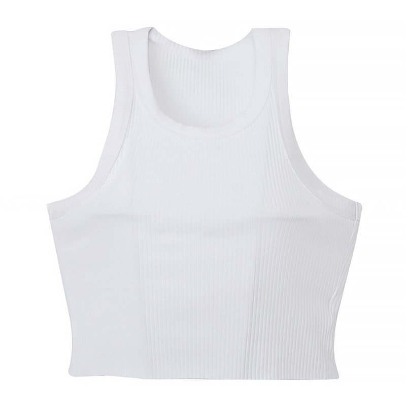 Hot Sale Lady Sexy Ribbed Crop Tank Tops Women Blank Basic Tight Mini Short Knitted Vest