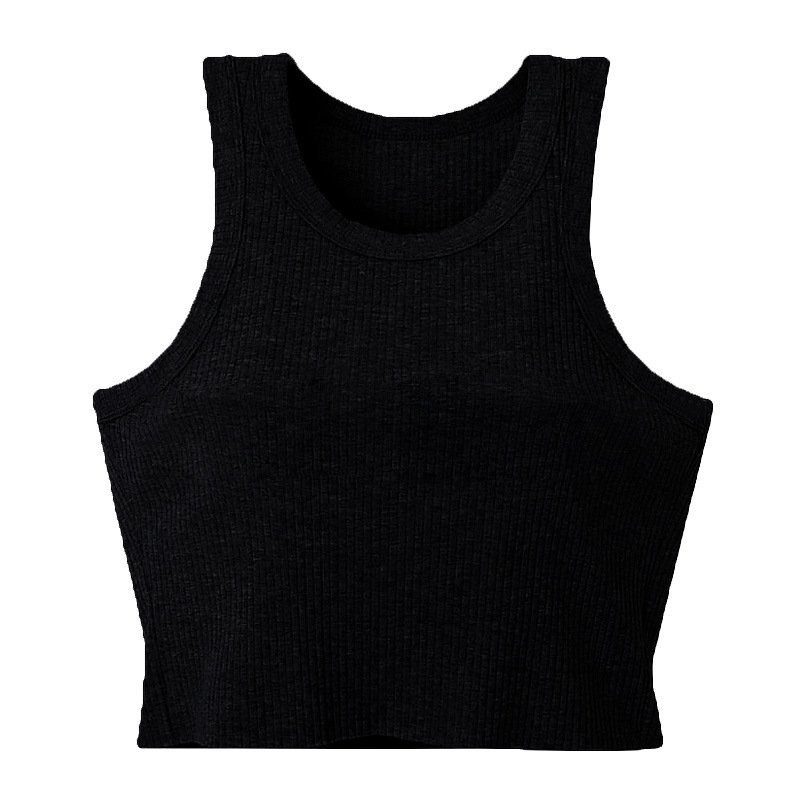 Hot Sale Lady Sexy Ribbed Crop Tank Tops Women Blank Basic Tight Mini Short Knitted Vest