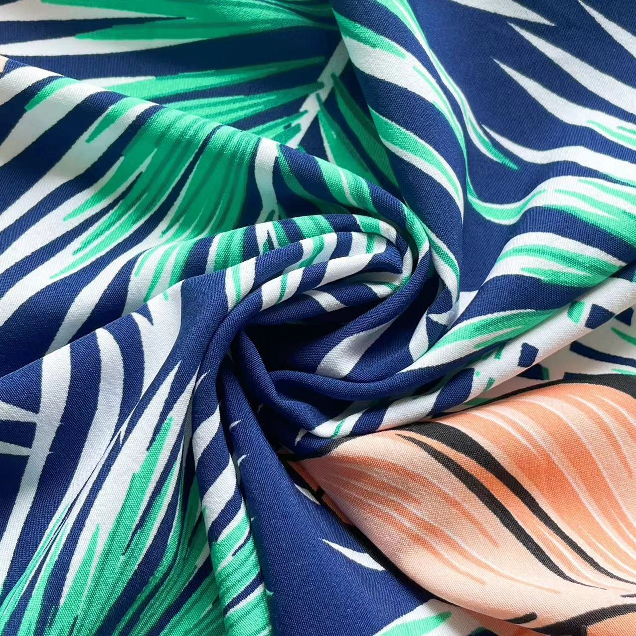 Manufacturers direct stock four way stretch printed woven fabric for dresses, shirts and other women's clothes