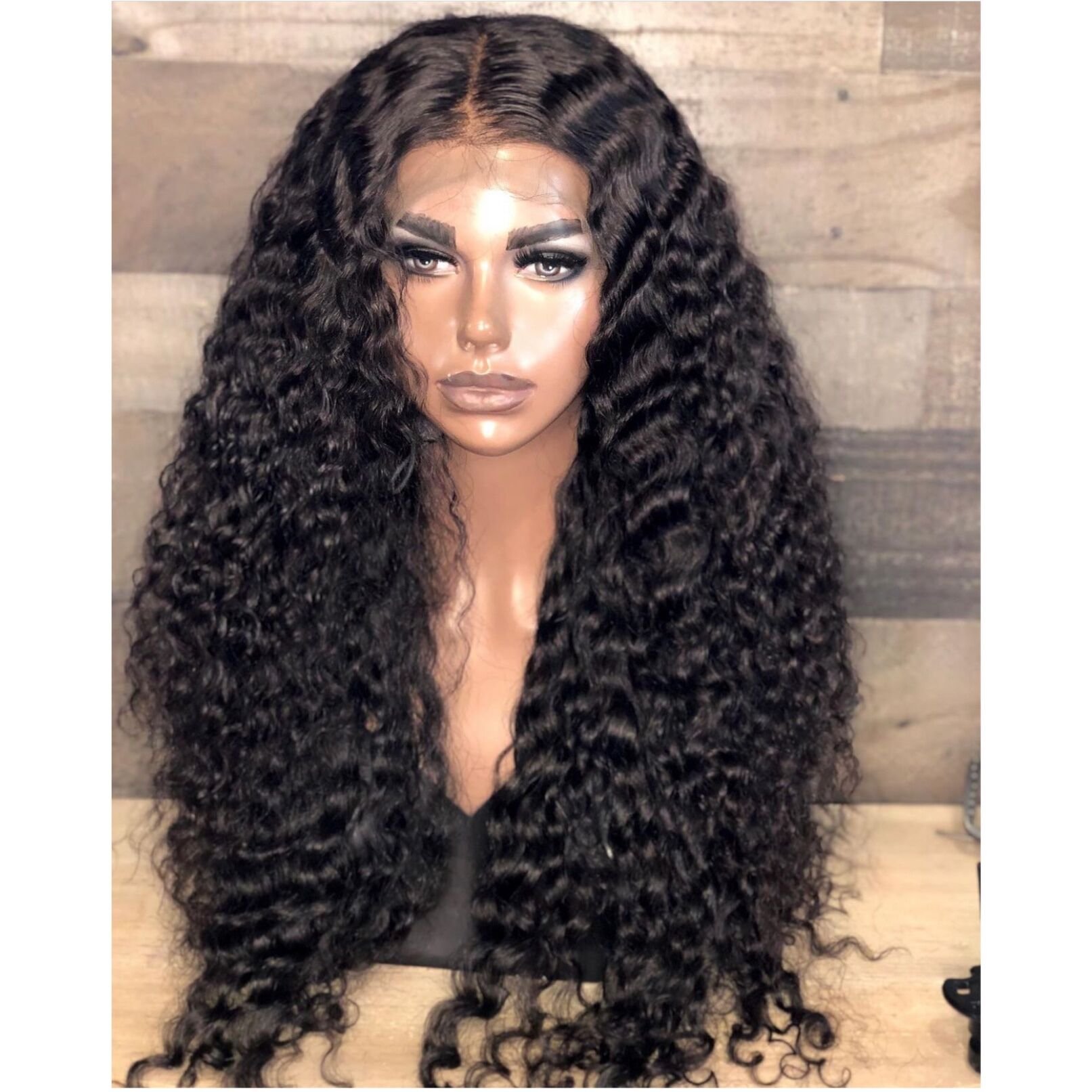 Deep Wavy Curly Human Hair Lace Front Wig Raw Burmese Full Cuticle Virgin Hair New Arrival 200% Denisty 13*4 Lace Frontal Wigs