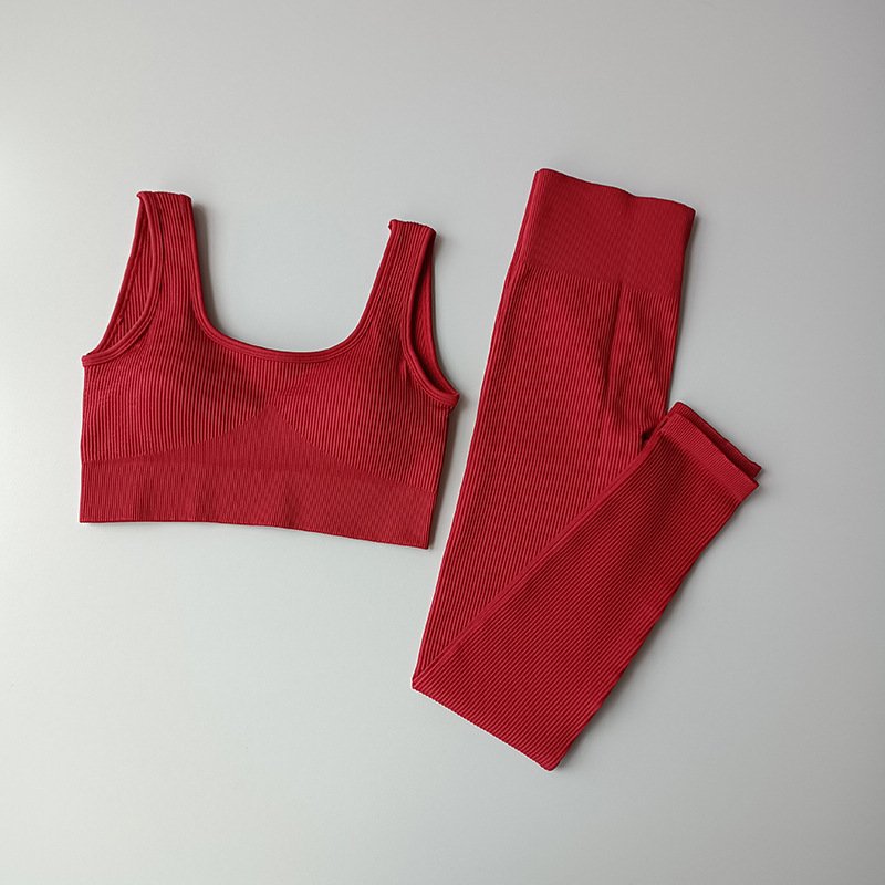 2021 New Sexy Ribbed Sportswear Yoga Sets Women's Solid Color Fashion Ribbed Workout Clothing Shorts Set