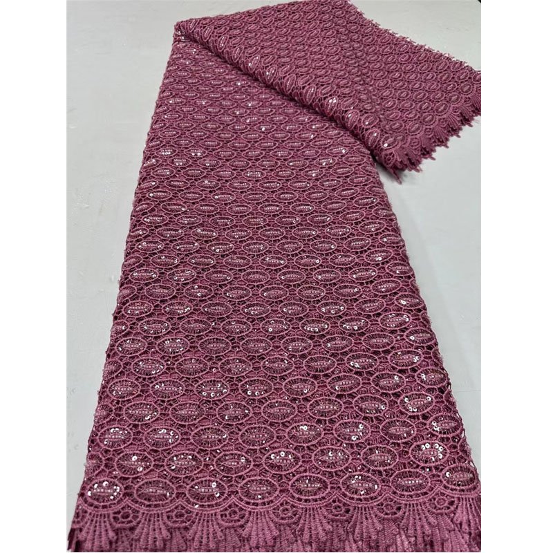 New high quality guipure lace fabric guipure cord lace with sequins african lace fabric for wedding