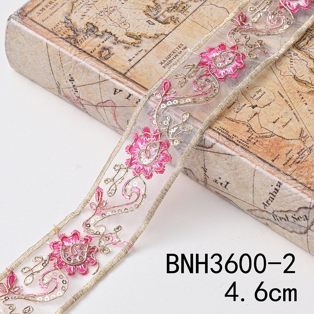 Vintage Ethnic Flower Embroidery Ribbon Lace Trim Fabric Sewing Diy Clothes Accessories