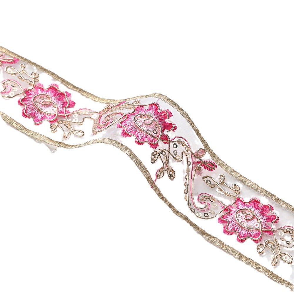 Vintage Ethnic Flower Embroidery Ribbon Lace Trim Fabric Sewing Diy Clothes Accessories