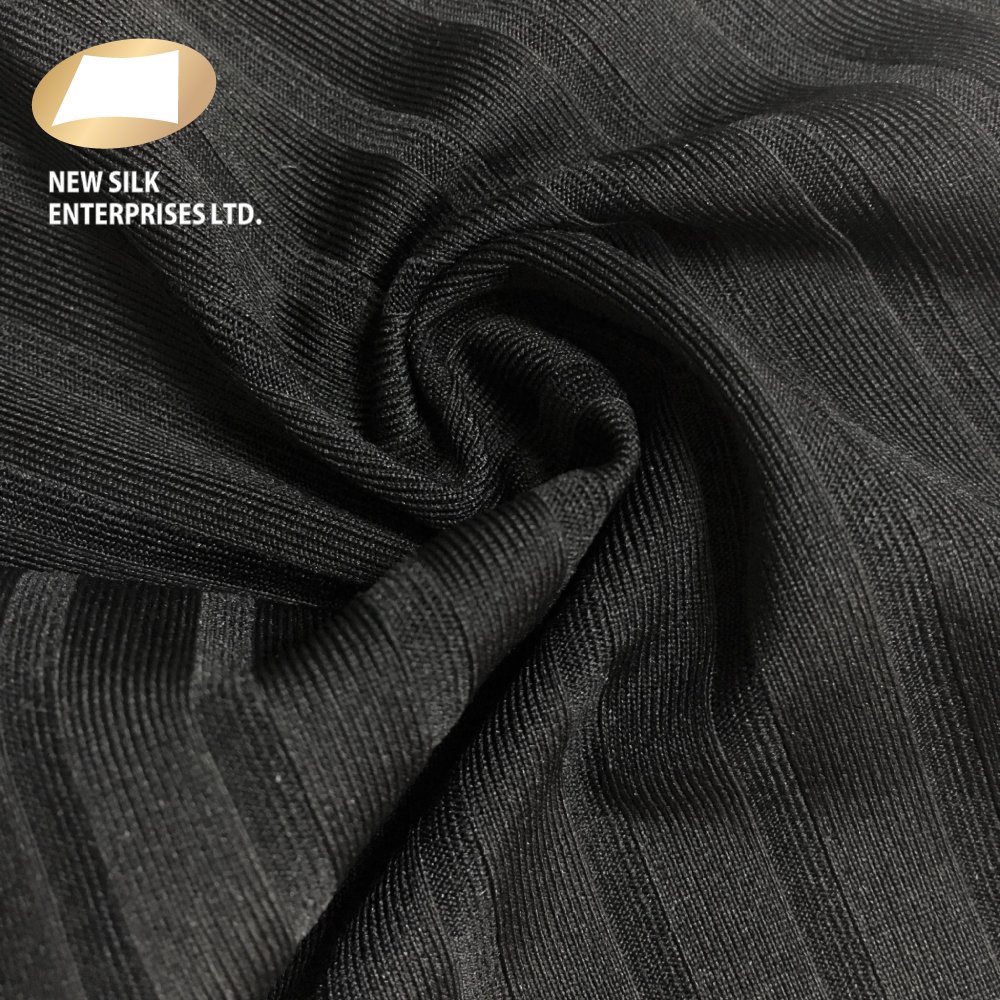 93 polyester 7 elastane spandex knitted rib fabric for collar