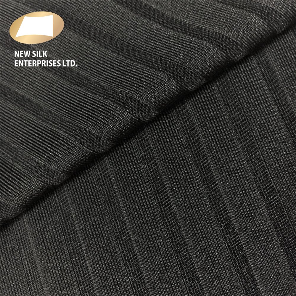 93 polyester 7 elastane spandex knitted rib fabric for collar