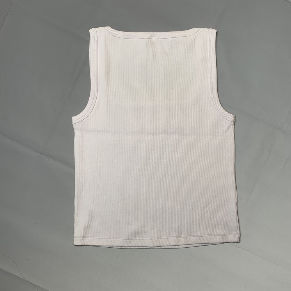 High Quality white tank tops women custom ribbed cotton tank top women square neck tank