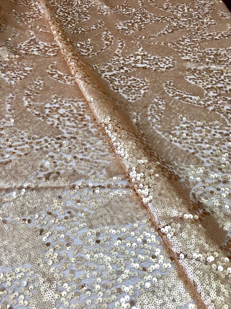 wholesale gold tulle fabric with all over sequin lace embroidery fabric for dress or clothing, hot sale stock lot fabric
