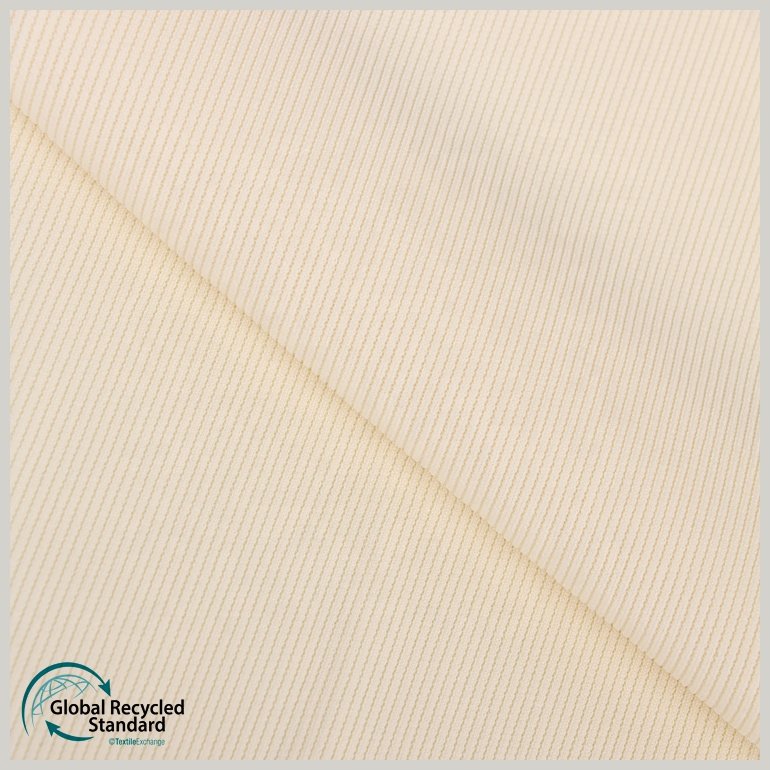 Women Clothing Recycle Polyester Fabric RPET Eco-friendly GRS Rib Fabric 97%Recycle Polyester 3%SP 250gsm Ready-to-ship Goods