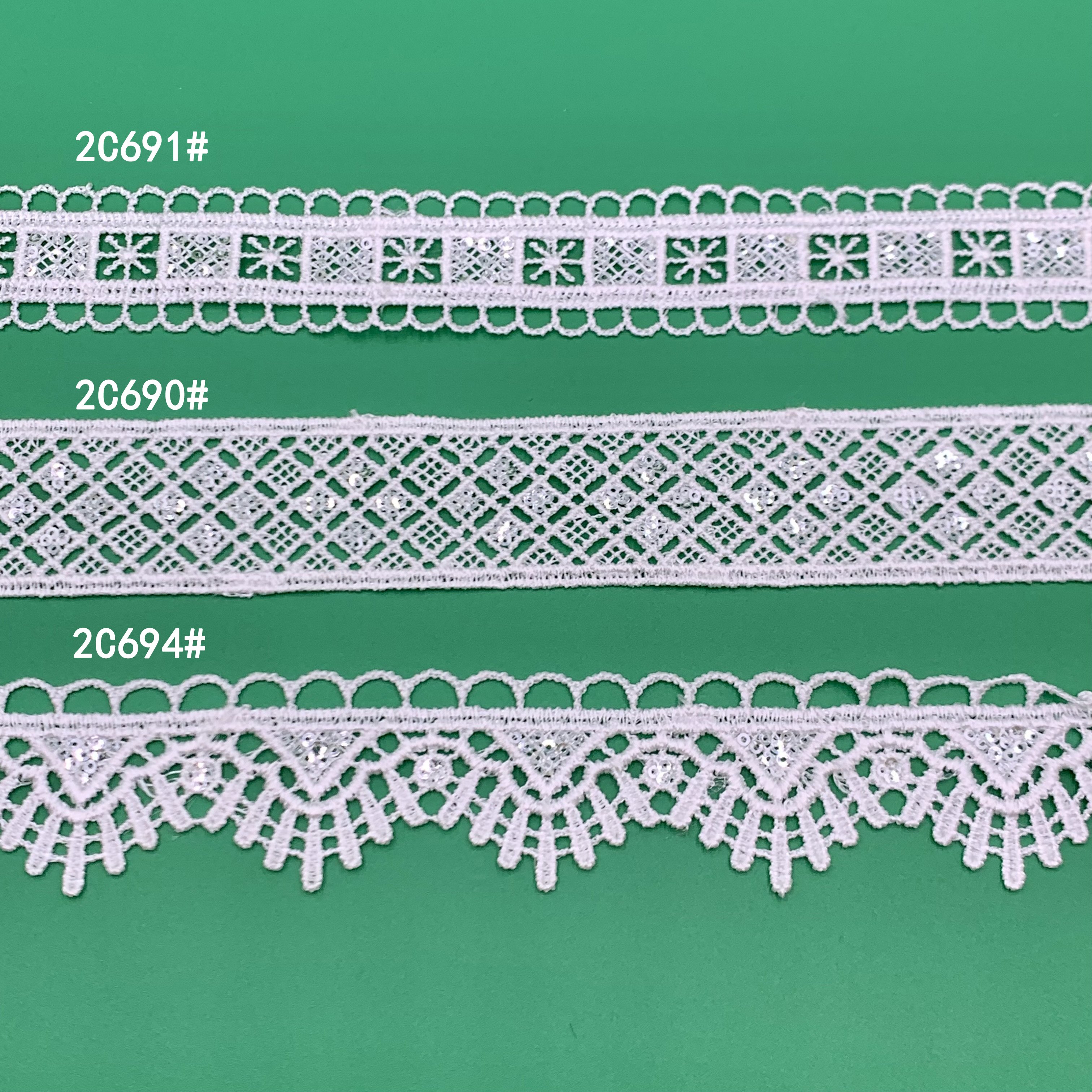 Oem Wholesale Price White Lace Fabric Shiny Embroidery Polyester Sequin Lace Fabric Trim