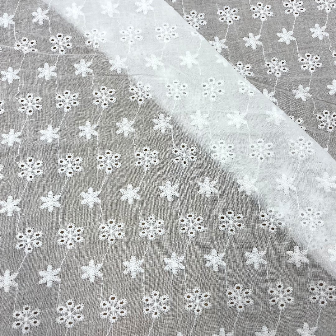 High Quality Wholesale Cotton Lace Fabric for Garments Embroidery Fabric 100% Cotton Embroidered Lace 130cm Width