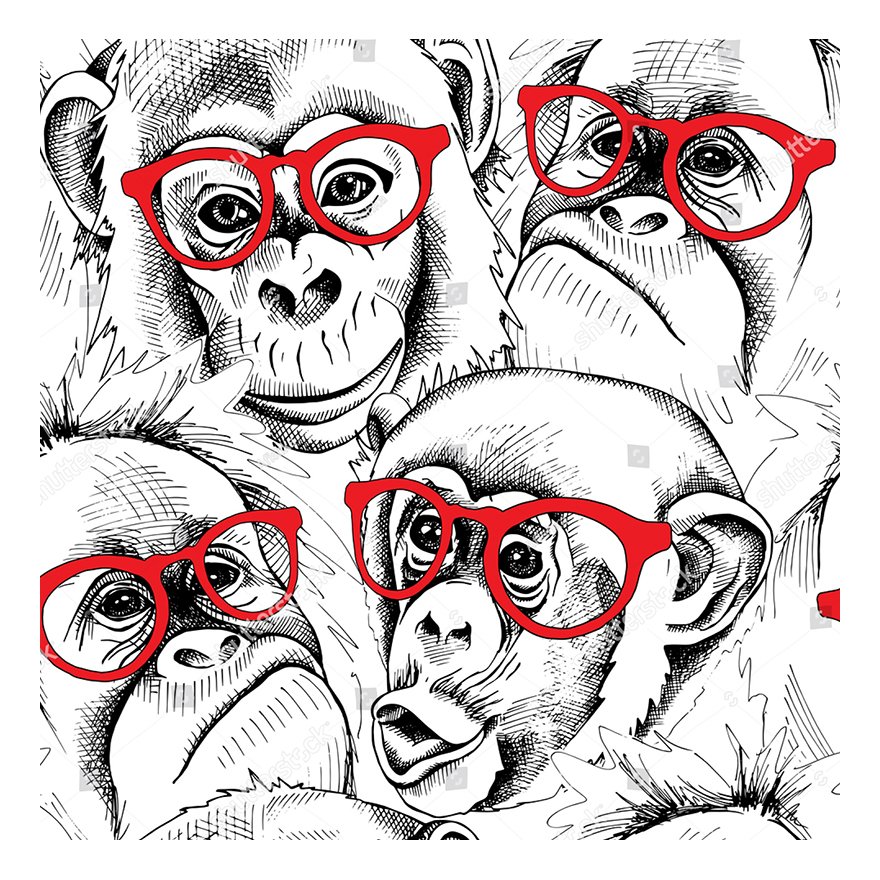 The factory outlet cute monkey cartoon digital vibrant color design custom printed rib fabric 2x2 rib knit fabric for garment