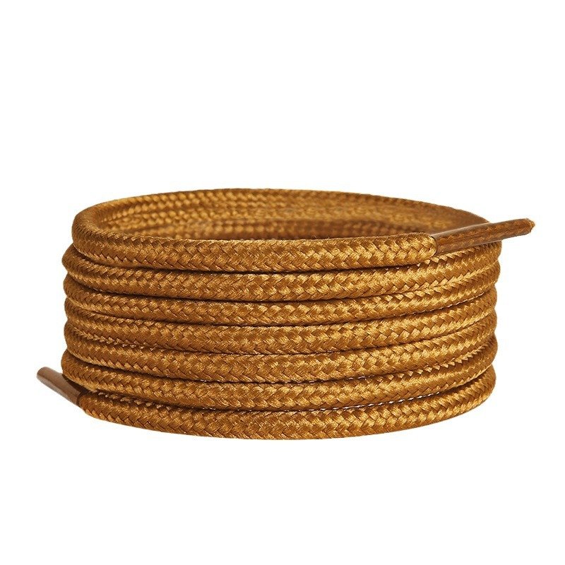 Custom Thick round Shoe Laces 8mm Golden Polyester Sport Shoe Laces for Skateboard Dunk Shoe Laces