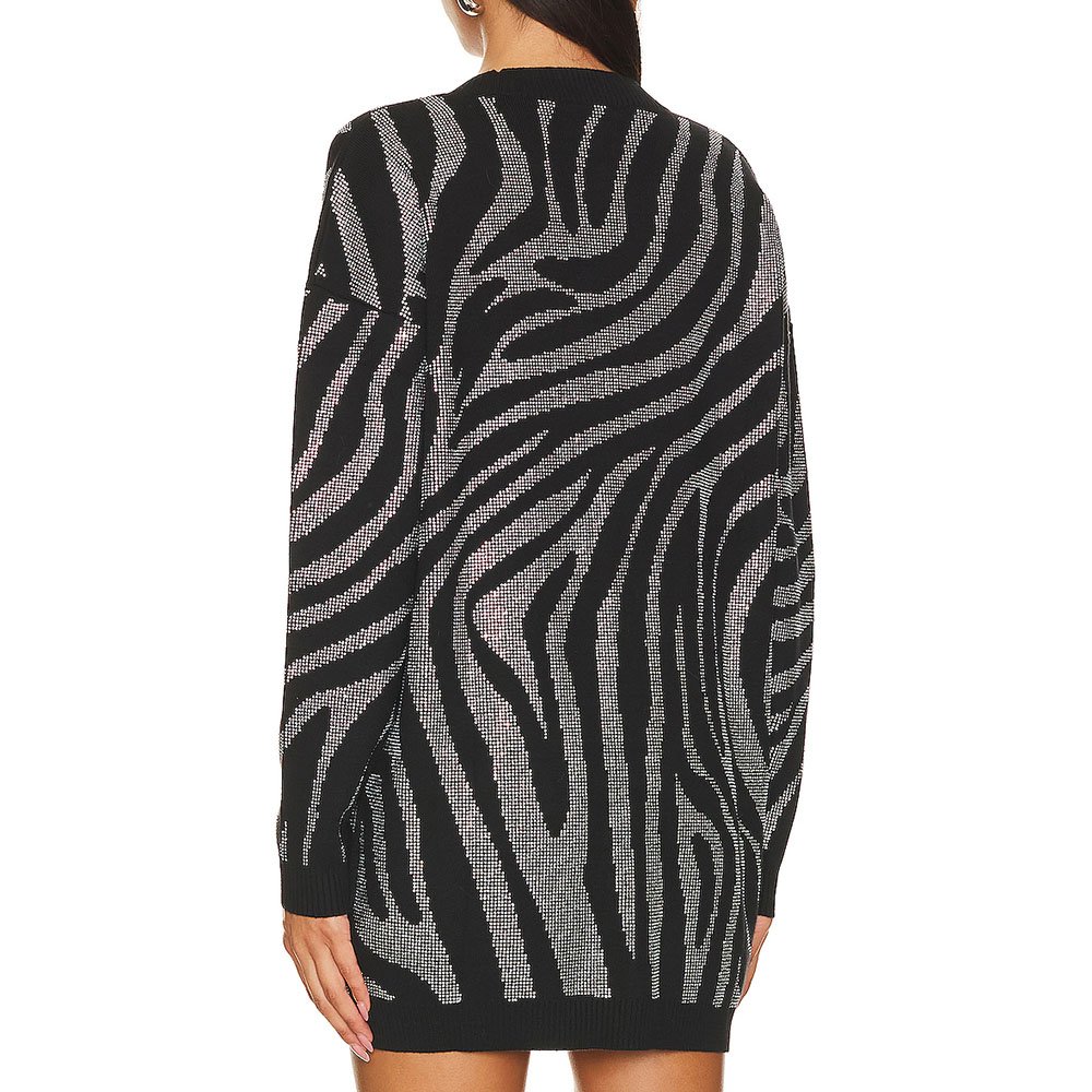 Winter Fashion Custom Crystal Decorated Knitted Ribbed Jacquard Sexy V Neck Cardigan Women's Sweater