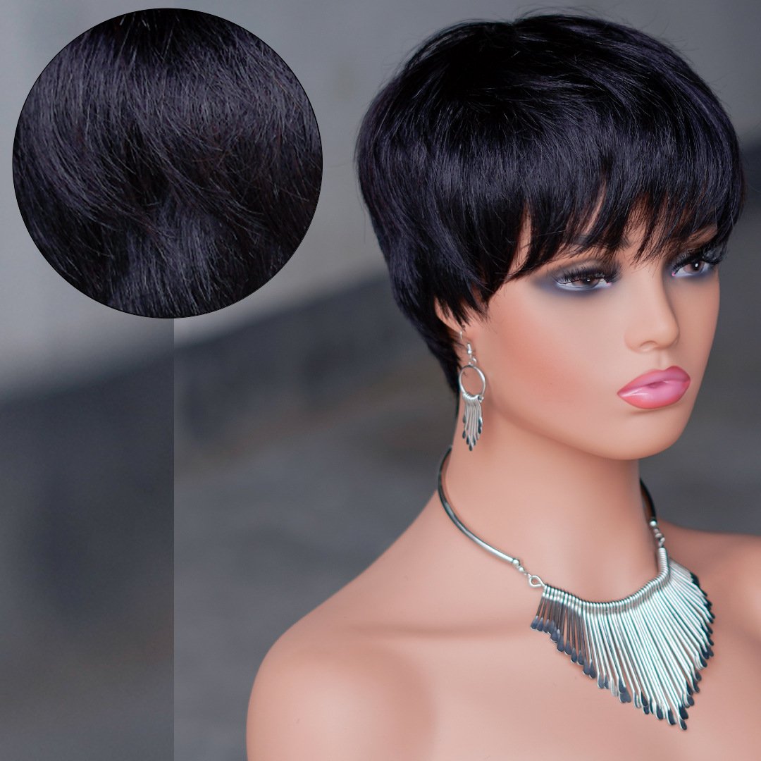 None Lace Pixie Cut Wig Pre Plucked 100% Human Hair,Brazilian Short Pixie Wig,Glueless Lace Frontal Pixie Cut Human Hair Wigs