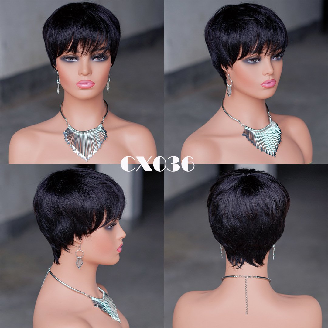 None Lace Pixie Cut Wig Pre Plucked 100% Human Hair,Brazilian Short Pixie Wig,Glueless Lace Frontal Pixie Cut Human Hair Wigs