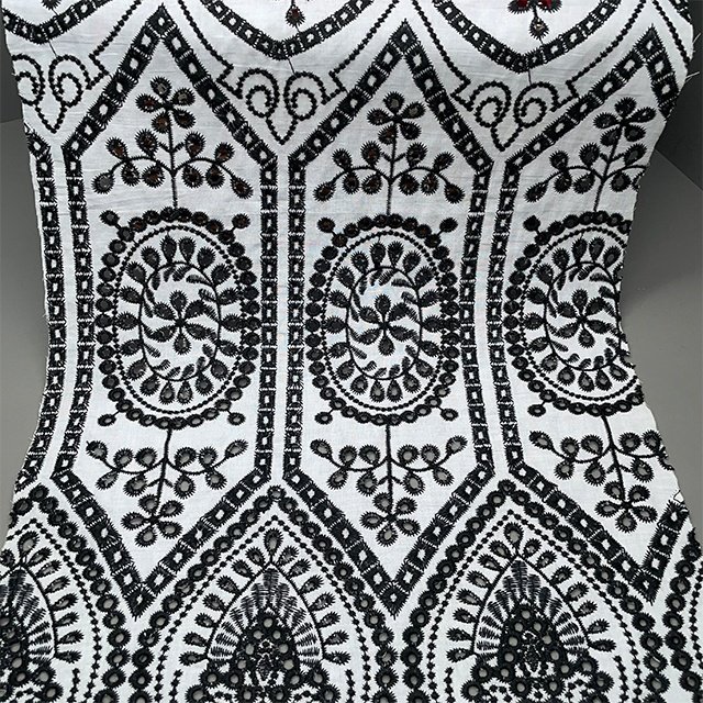 TUTON Top Quality Custom Wholesale TC Cotton French Guipure Lace Embroidery Fabric For Dress