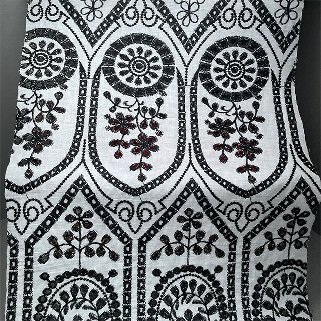 TUTON Top Quality Custom Wholesale TC Cotton French Guipure Lace Embroidery Fabric For Dress