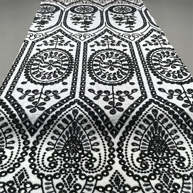 TUTON Top Quality Custom Wholesale TC Cotton French Guipure Lace Embroidery Fabric For Dress