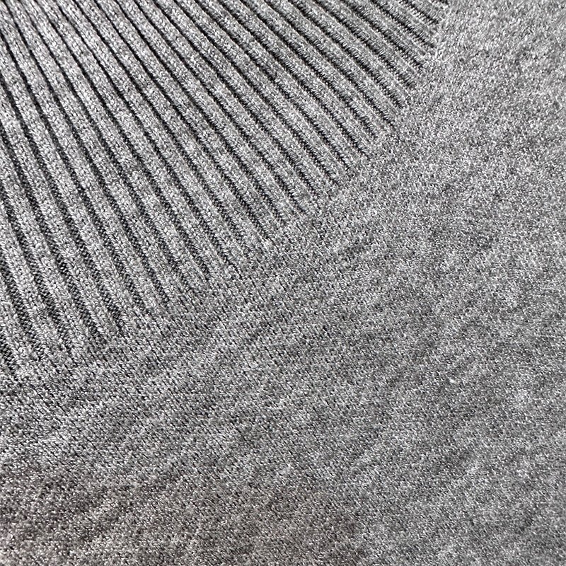 OEM/ODM Spring Autumn Casual Solid Grey Long Sleeve Round Neck Minimalism Standard Knitted Sweater Dress for Women