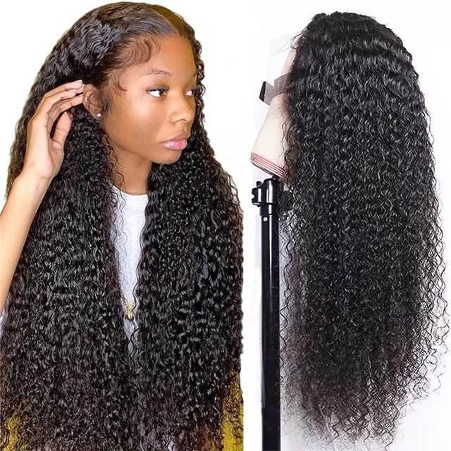 Wholesale Cheap Raw Indian Virgin Kinky Curly Human Hair Lace Frontal Wig Natural Human Hair Lace Front Wig