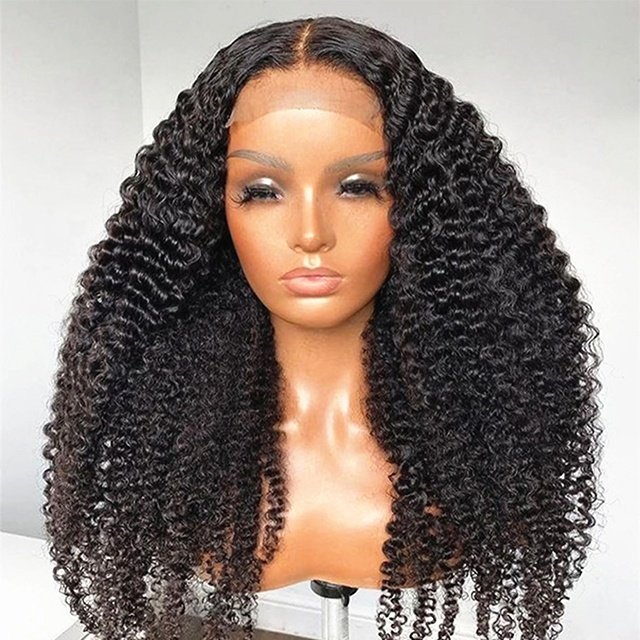 Wholesale Cheap Raw Indian Virgin Kinky Curly Human Hair Lace Frontal Wig Natural Human Hair Lace Front Wig