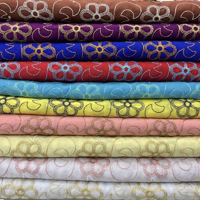 Lace African cotton lace diamond fabric 5 yard, Nigerian cotton embroidered cotton lace fabric for party dress sewing